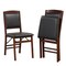 Set of 2 Folding Dining Chairs with Padded Seat and High Backrest-Brown